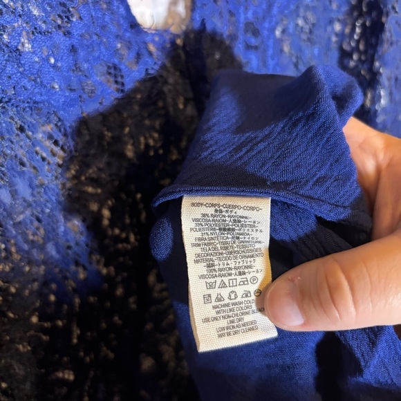 Free People Tell Tale See Through Royal Blue Lace Bohemian Dress Small - Picture 10 of 11